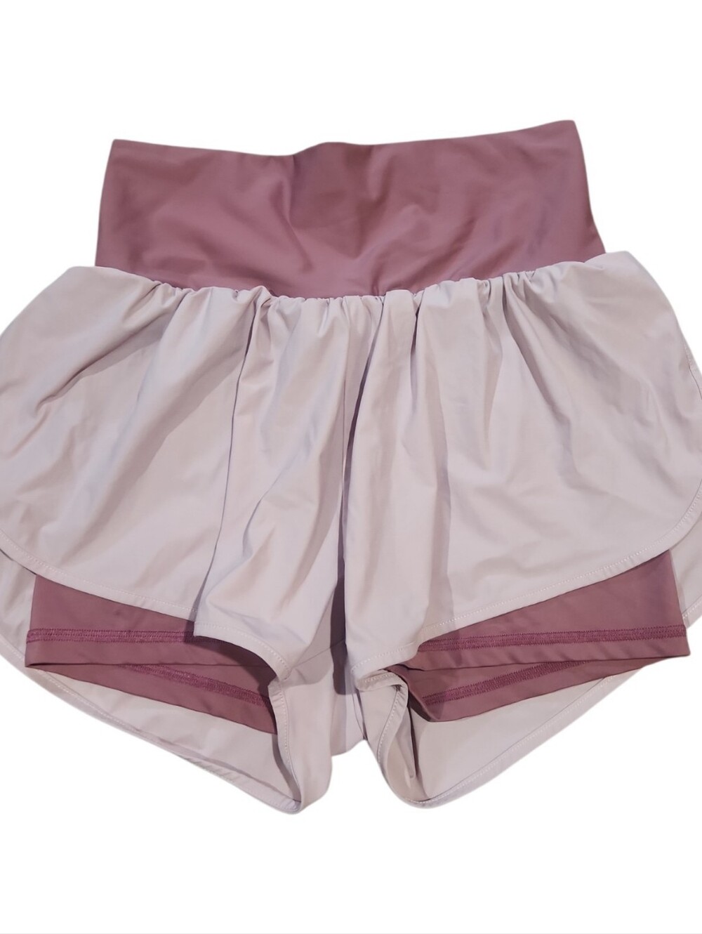 ZYIA Two-Tone Mauve Layered Skort Shorts